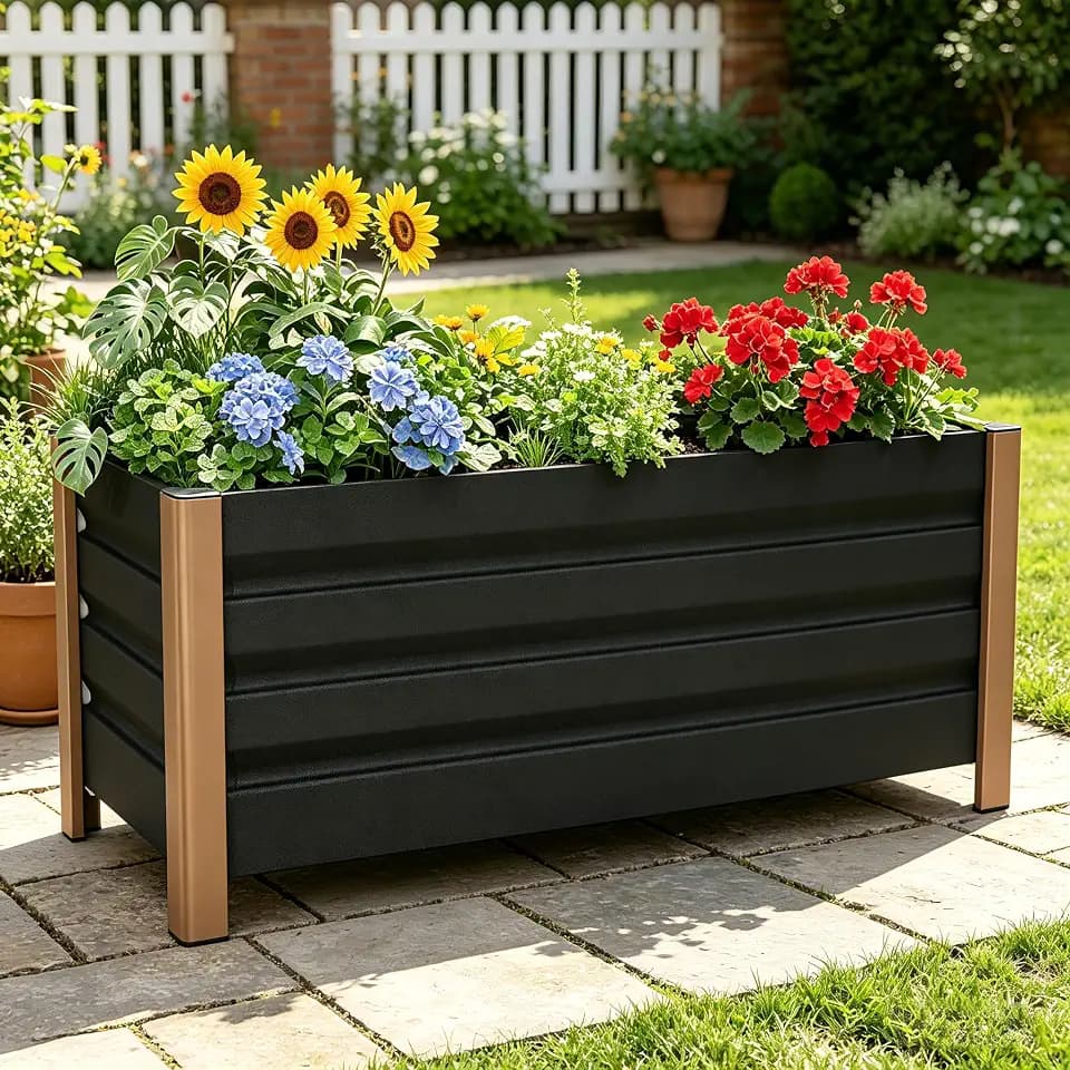 GarveeTech 39"x16"x18" Raised Garden Bed, Alloy Planter Bed