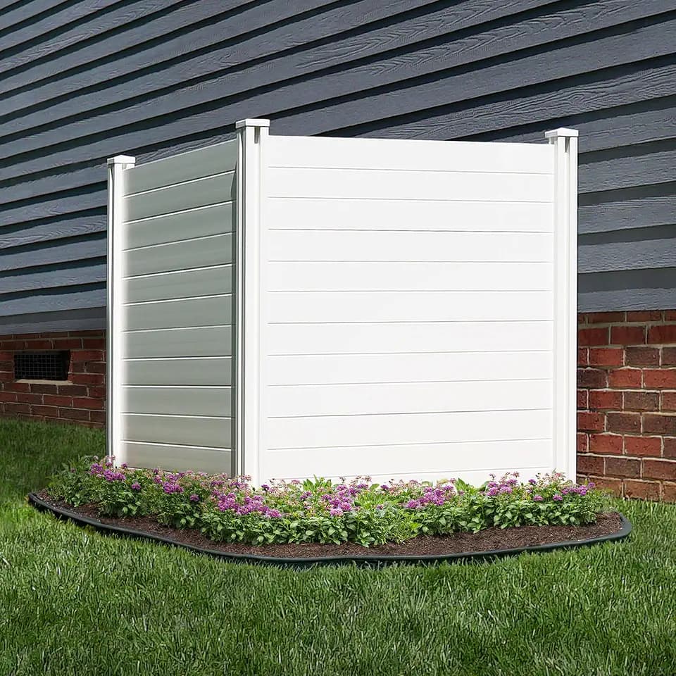 Enclo Premium White Vinyl Privacy Screen, DIY No Dig Kit