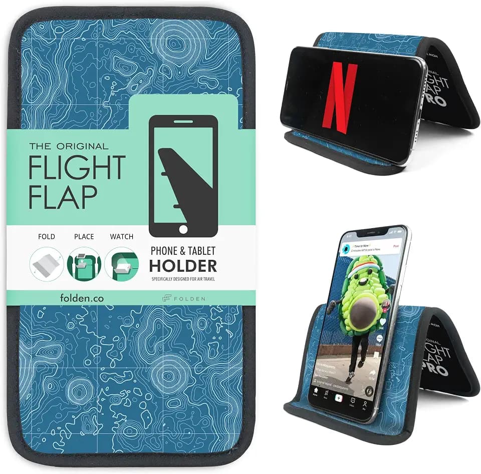 Flight Flap Airplane Phone Holder - Foldable Phone Stand for Plane Travel