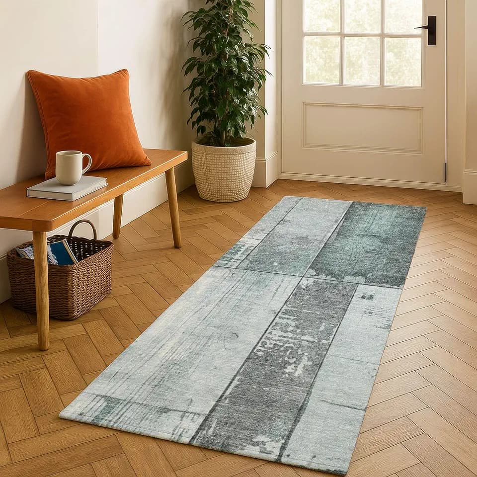 Addison Rugs Mayfield AMF1877 Seafoam 2'3" x 7'6" Indoor Premium Machine Washable Rug, Silky Soft, Easy Clean, Non Shedding, Bedroom, Living Room, Dining Room, Kitchen Runner Rug