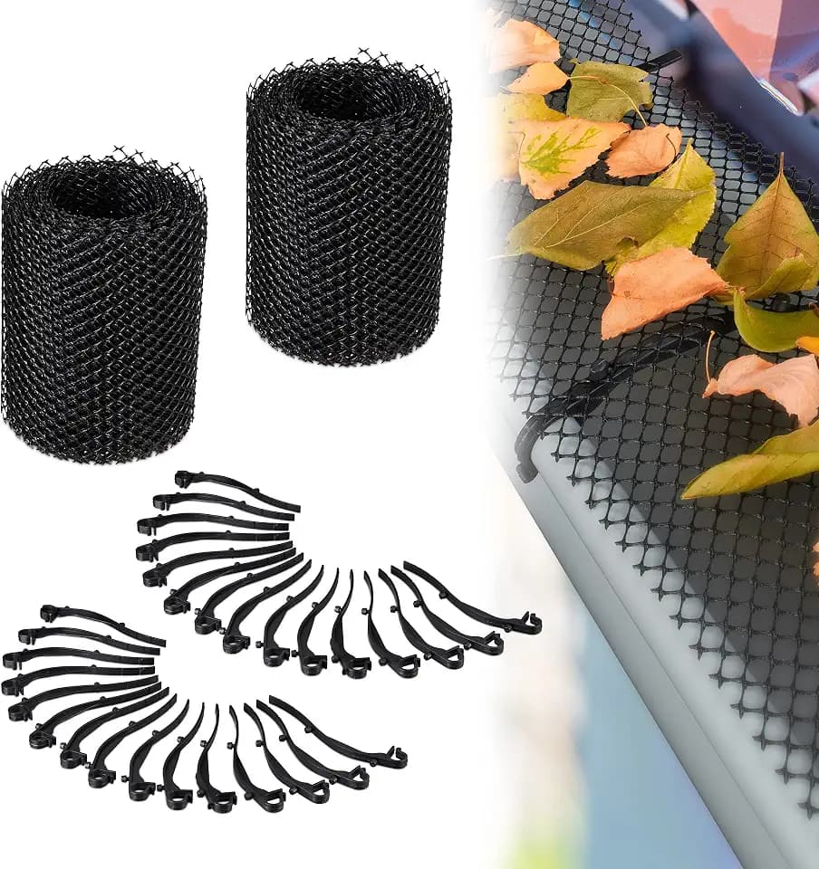 Relaxdays Dachrinnen Laubschutz, 2er Set, je 6 m x 15 cm, schwarz