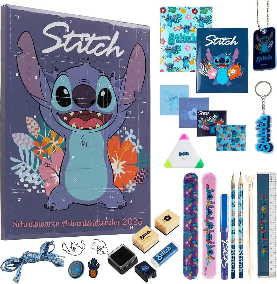 Disney Stitch Adventskalender 2026 Kinder Jugendliche, 24 Überraschungen