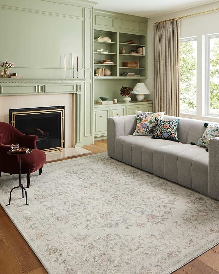 Loloi Rifle Paper Co Courtyard Yellow/Multi 3'-6" x 5'-6" Accent Rug