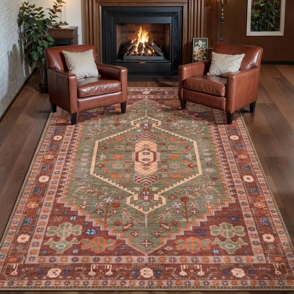 Ciicool Washable 3x5 Area Rug,Boho Non-Slip Indoor Mat for Entryway Kitchen