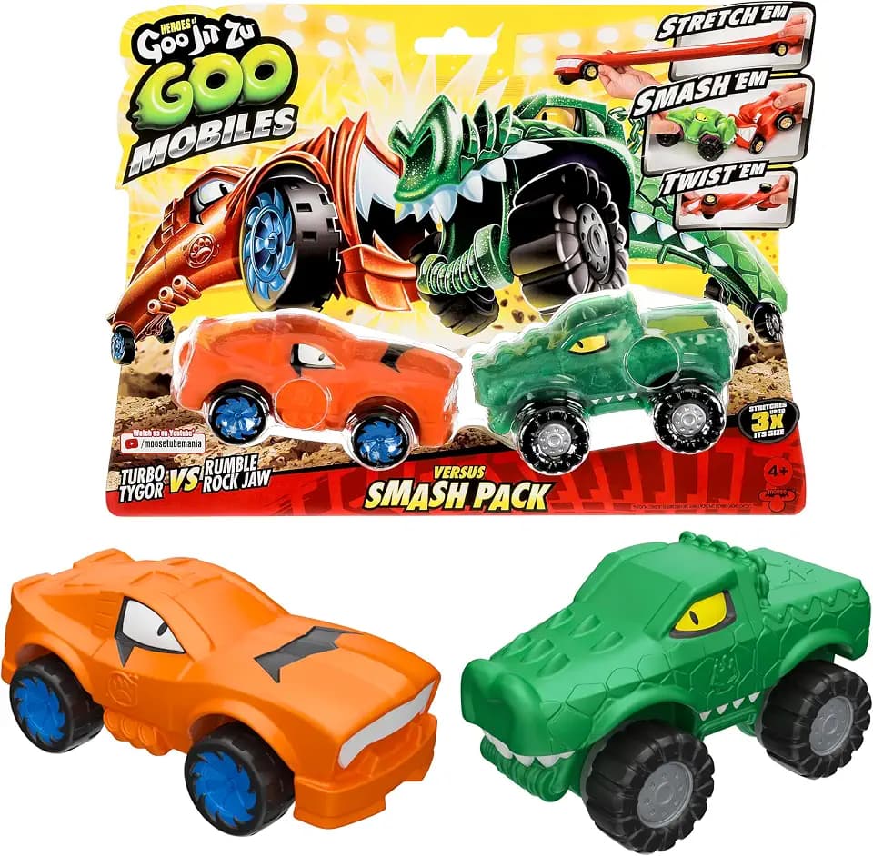 Heroes of GOO JIT Zu GOO Mobiles Tygor Vs Rock Jaw Stretch 'em! Smash 'em! Twist 'em! Fix Them and Start Again! Geschenk für 4 Jahre alte Mädchen, Jungen und GOO JIT Zu Fans