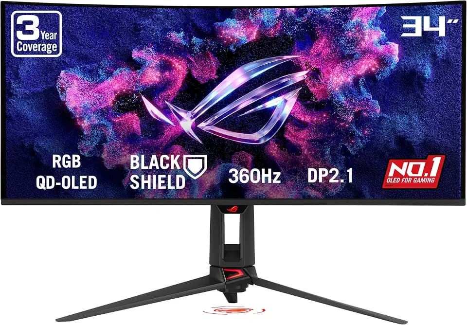 ASUS ROG PG34WCDN 34 Inch 1440p 360Hz Ultrawide RGB OLED Gaming Monitor