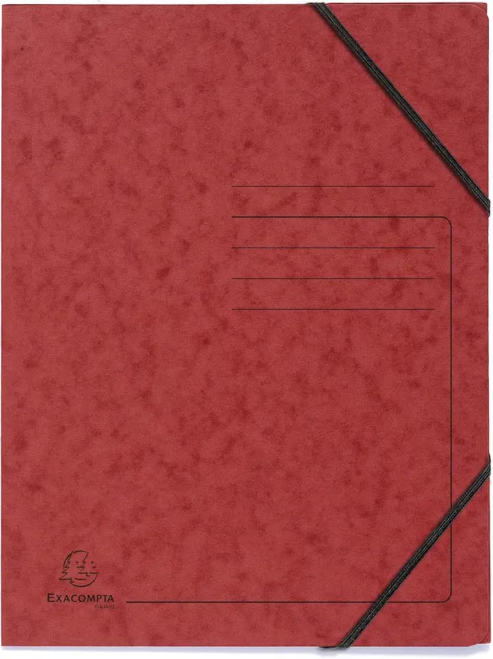 Exacompta 25 Gummizugmappen ohne Klappen bedruckt 355 g/m² rot
