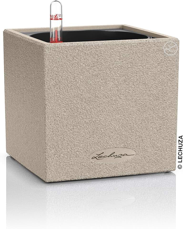 Lechuza-Gefäß mit Bewässerungssystem Canto Stone 14 sandbeige
