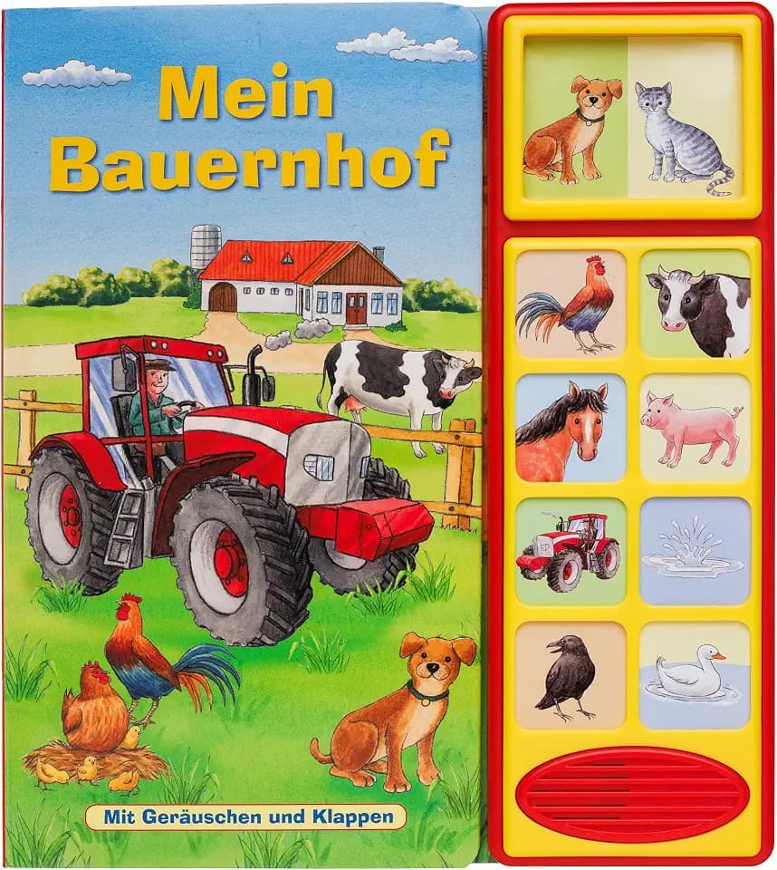 Mein Bauernhof - Klappen-Geräusche-Buch mit 10 Sounds - Klappenbuch mit Soundeffekten - Interaktives Bilderbuch mit Bauernhoftieren - Geschenk für Kinder ab 18 Monaten