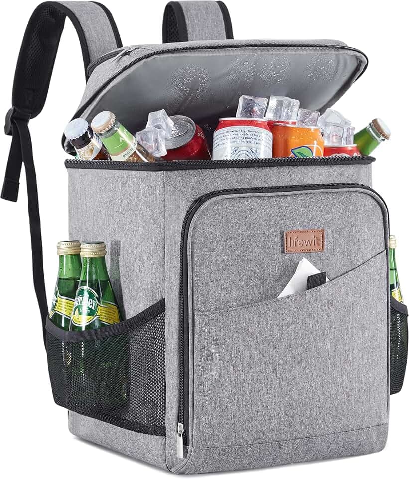 Lifewit kühlrucksack 32L 34 Dosen, isolierte Kühltasche Große, Grau