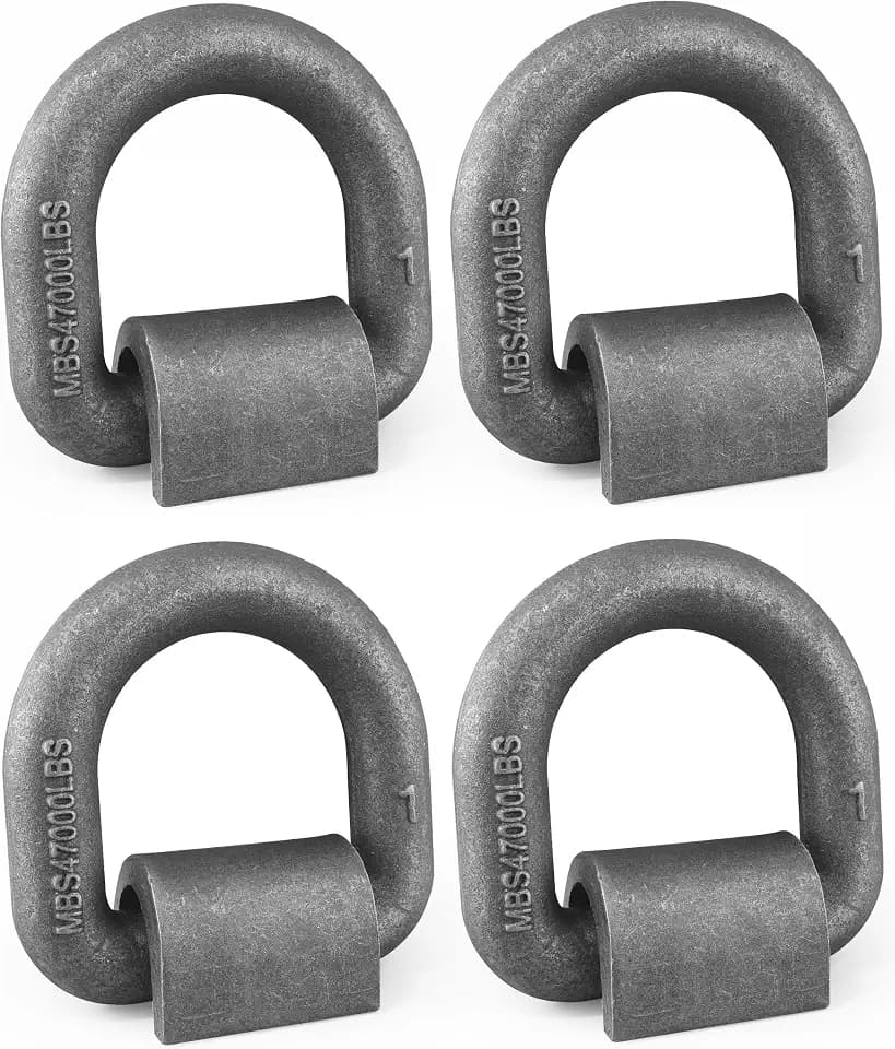 4 Pack Heavy Duty Weld On D-Ring for Trailer 1 Inch 47000 LBS.