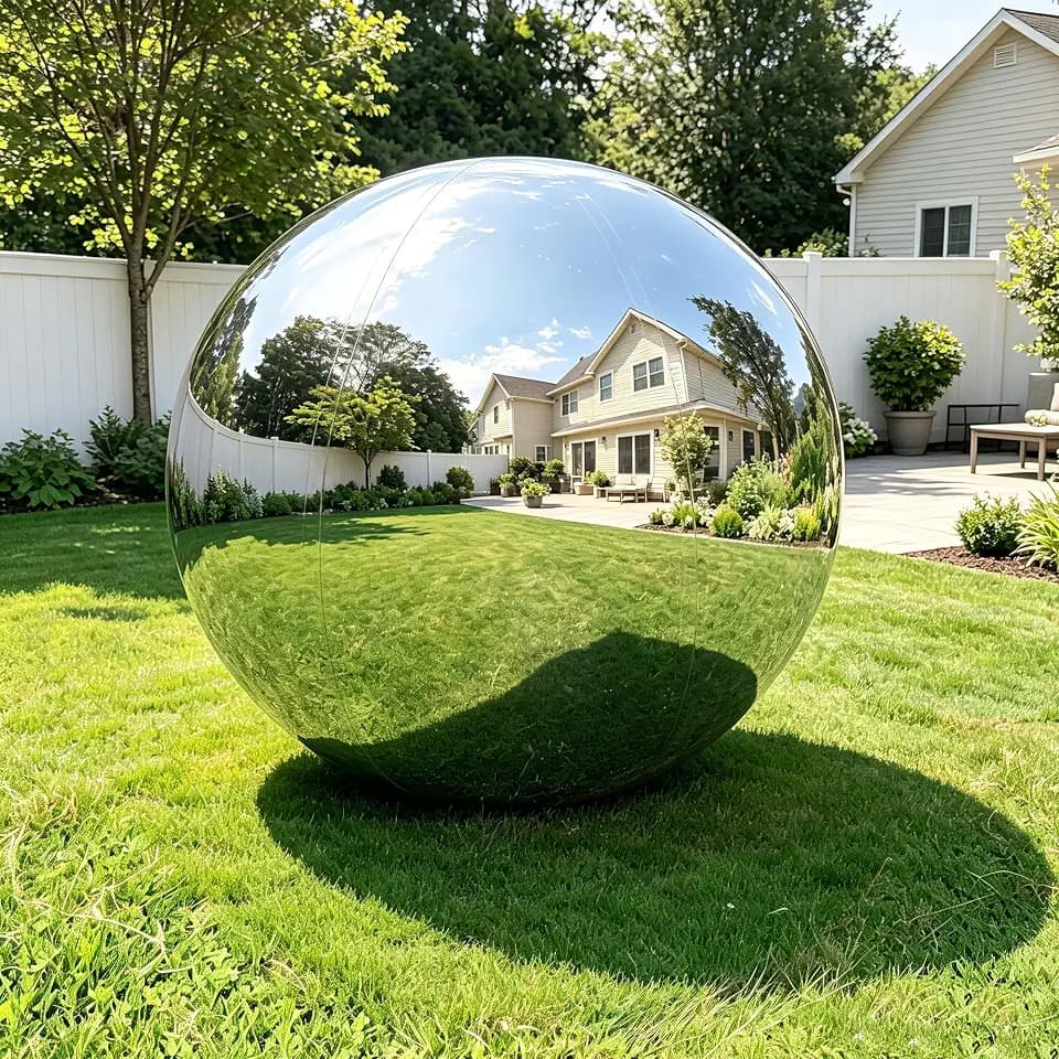 23.6 Inch Silver Inflatable Mirror Ball Large Reusable Disco Decor, No Pump