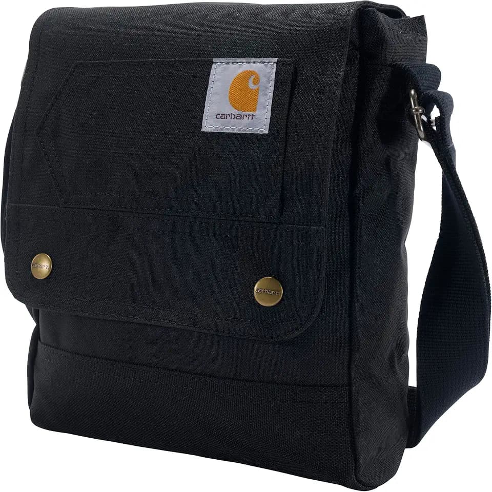 Carhartt Crossbody Snap Bag, Durable, Adjustable Shoulder Bag with Flap Over Snap Closure
