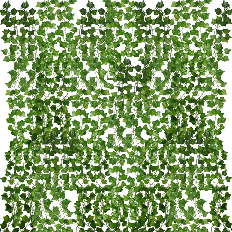 72 Leaves Artificial Ivy Vine, 30 Pack 7.2Ft Fake Hanging Plants for Indoor Outdoor Wall Decor, Nearly Realistic Greenery for Wedding Party Porch Garden Patio Balcony Room Home Decoration