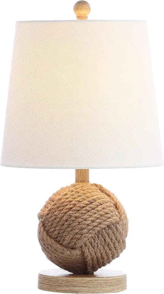 JONATHAN Y Monkey Fist 18" Rope Metal Ball LED Table Lamp, Natural