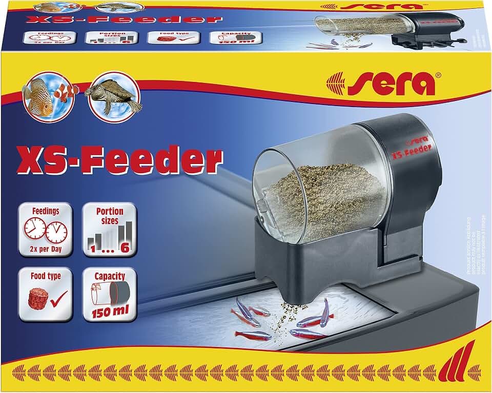 sera XS-Feeder zuverlässiger Futterautomat zur einfachen und schnellen Installation am oder auf dem Aquarium, schwarz