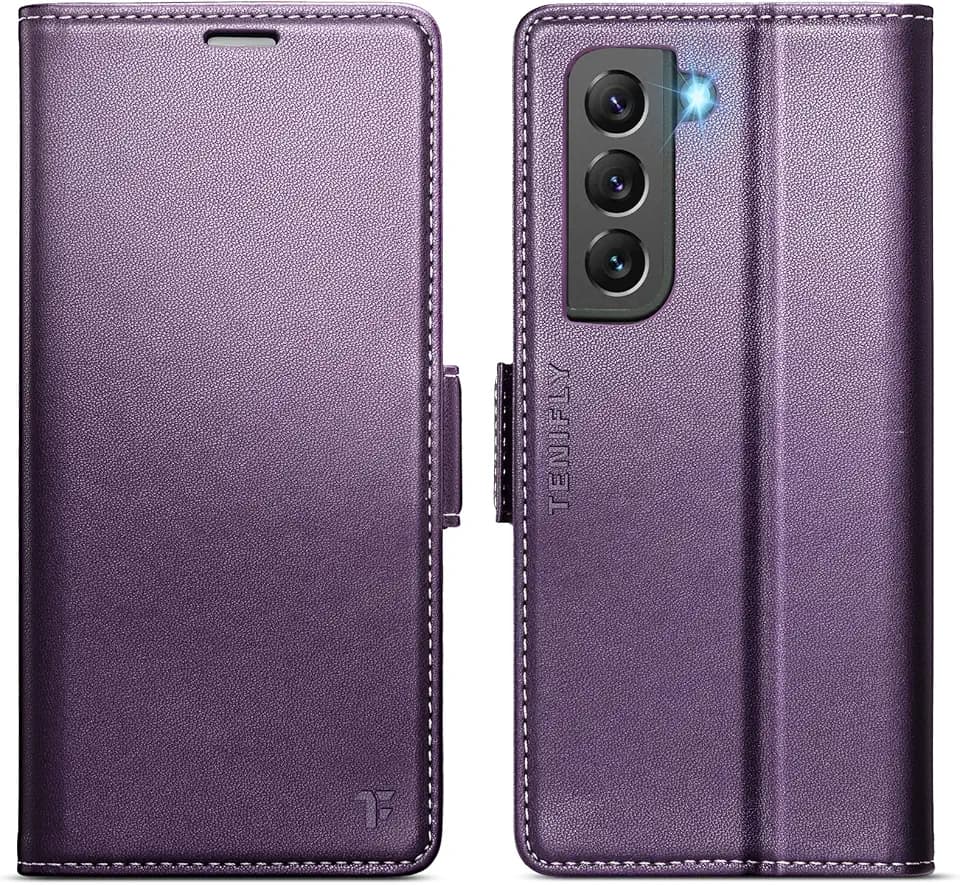 for Samsung Galaxy S22 Case Wallet with Card Holder Purple