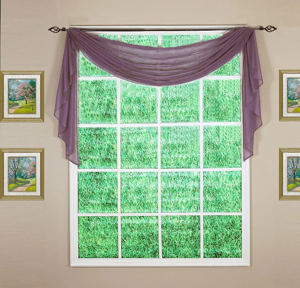 Today's Curtain Emelia Original Voile Scarf 144", Amethyst, 45" W x 144" L