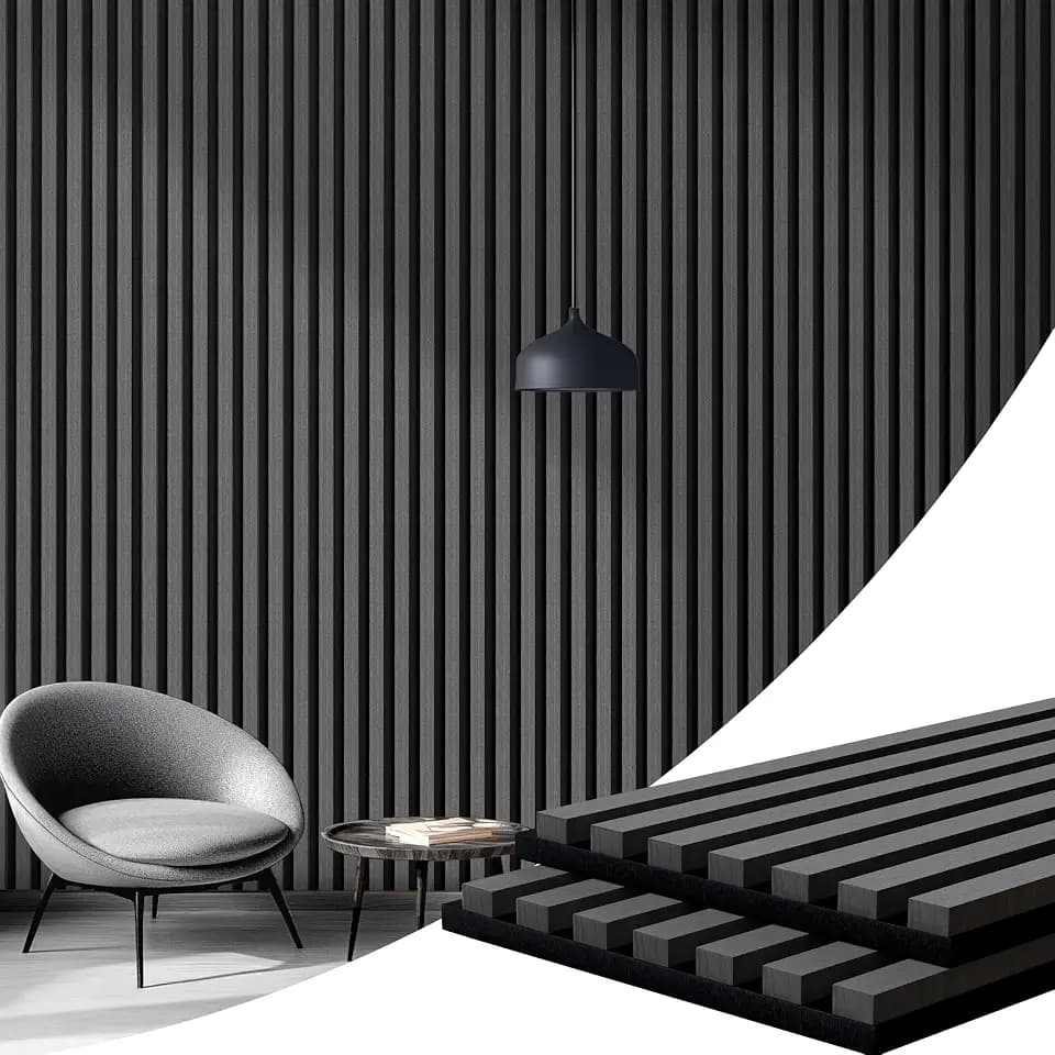 Wood Slat Acoustic Panels 2-Piece, 94” x 11” Acoustic Wall Panels