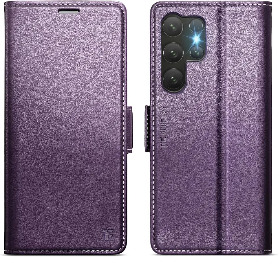 for Samsung Galaxy S23 Ultra Case Wallet with Card Holder Purple