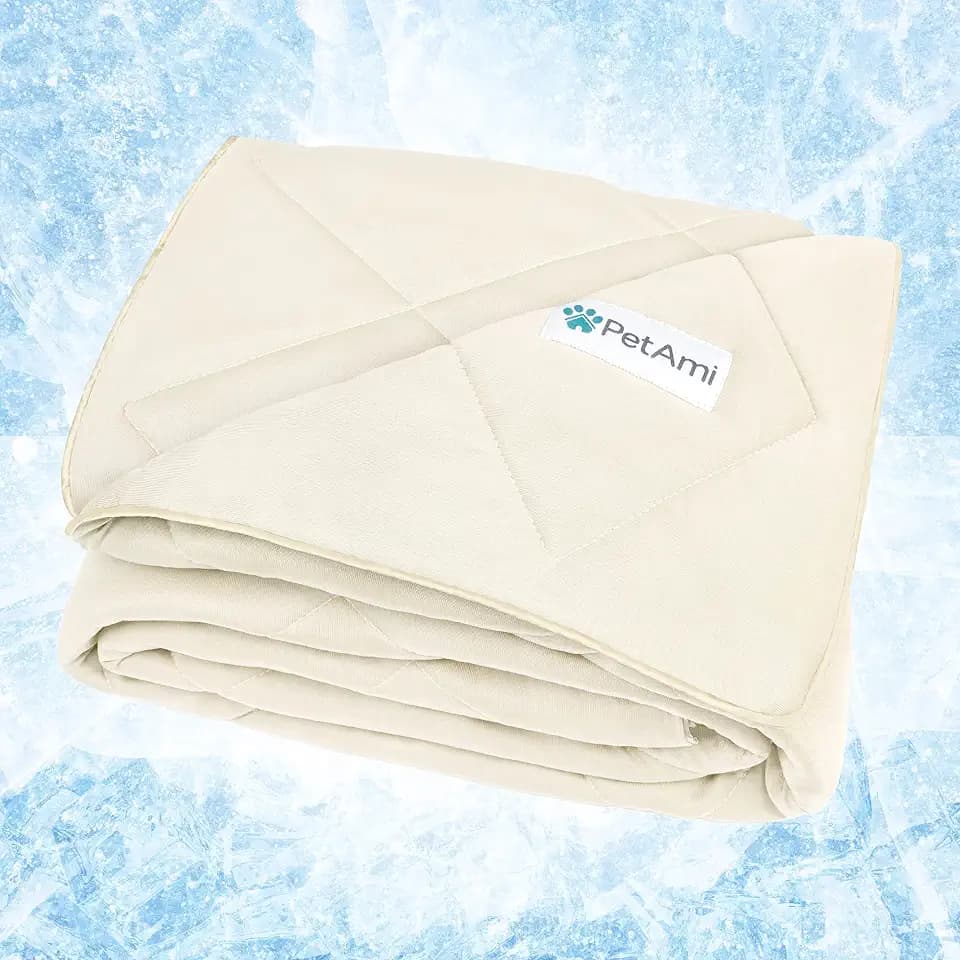 PetAmi Cooling Dog Blanket Lightweight Soft for Large Pet Cat, 40x60 Beige