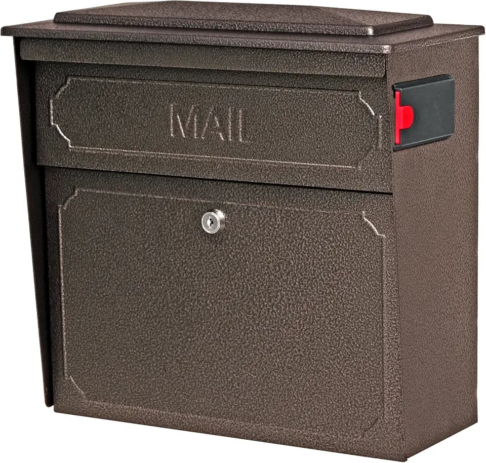 Mail Boss Townhouse Decorative Locking Wall Mount Mailbox, Galvanized Steel