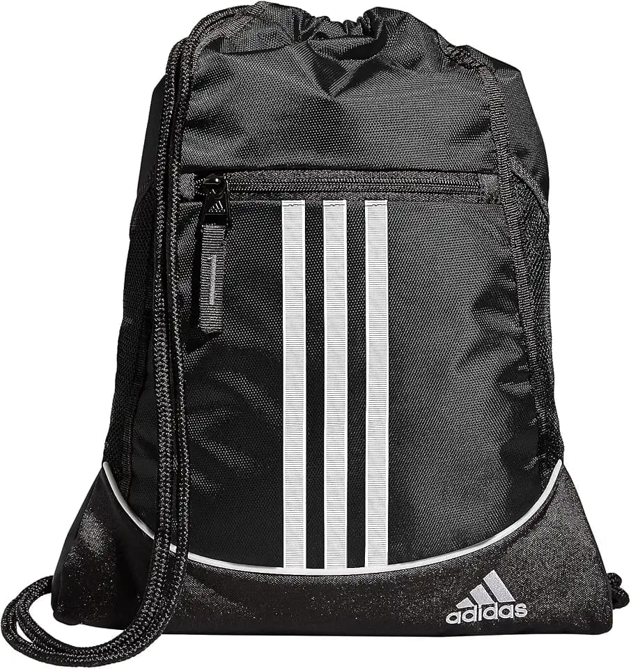 adidas Alliance Sackpack – Drawstring Backpack for Sports, Small Gym Bag, Black/2, OSFA