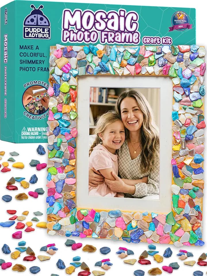 DIY Mosaic Photo Frame Craft Kit for Girls Ages 8-12 - Tween Birthday Gift