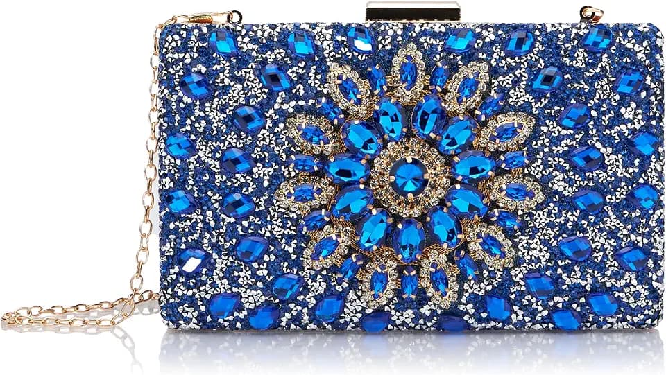 NAEMI Women's Abendtasche Damen Clutch, Blau