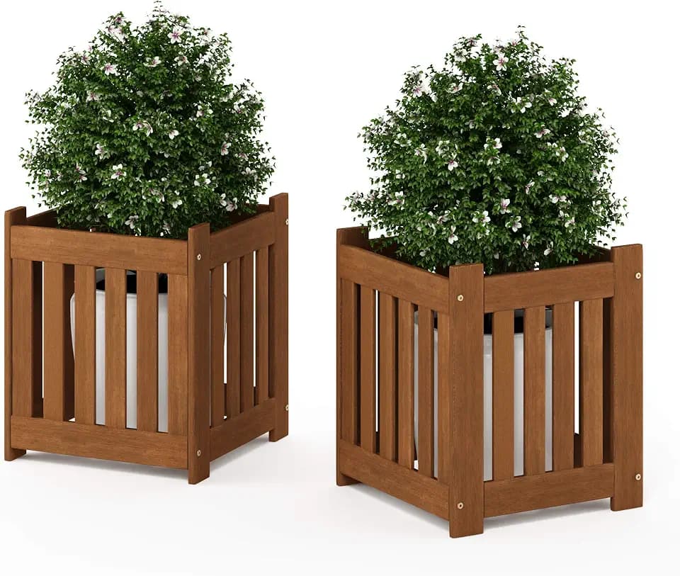 Furinno Tioman Outdoor Blumenkasten (2er Set), natur