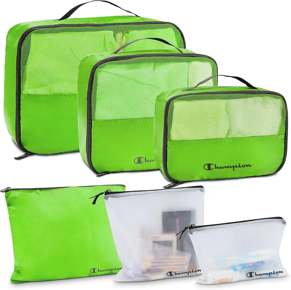 Champion Packing Cubes for Travel - 6 Piece Organizer Set, Carry-On Ready