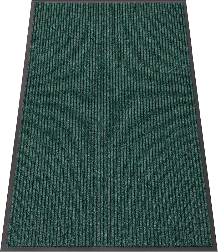 Indoor Outdoor Door Mat, 5' x 3' Doormat for Entryway, Green