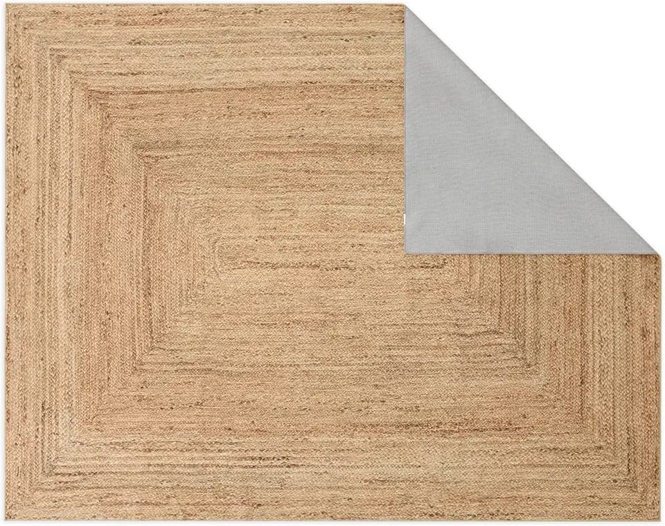Bedsure 5x7 Printed Jute-Look Washable Area Rug, Soft Polyester Fleece