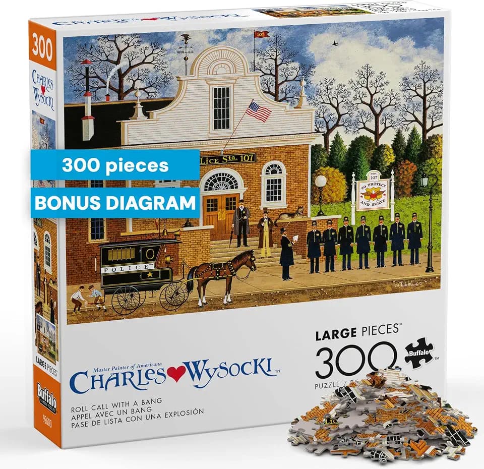 Buffalo Games Charles Wysocki Roll Call with a Bang 300 Piece Jigsaw Puzzle
