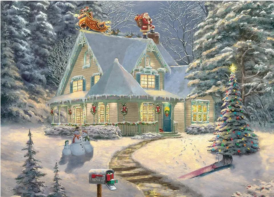 Ceaco - Thomas Kinkade Christmas Midnight - 1000 Piece Puzzle for Adults