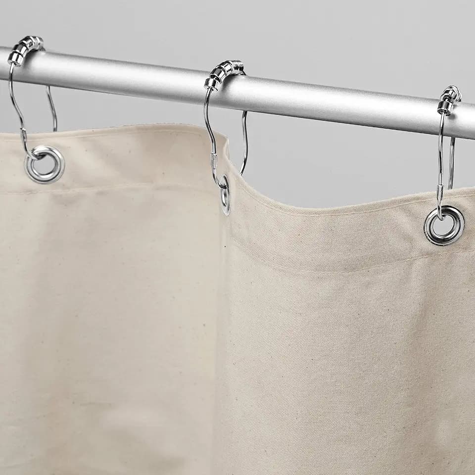 Bean Products Natural Organic Cotton Bathtub Shower Curtain Liner- 70" x 72"