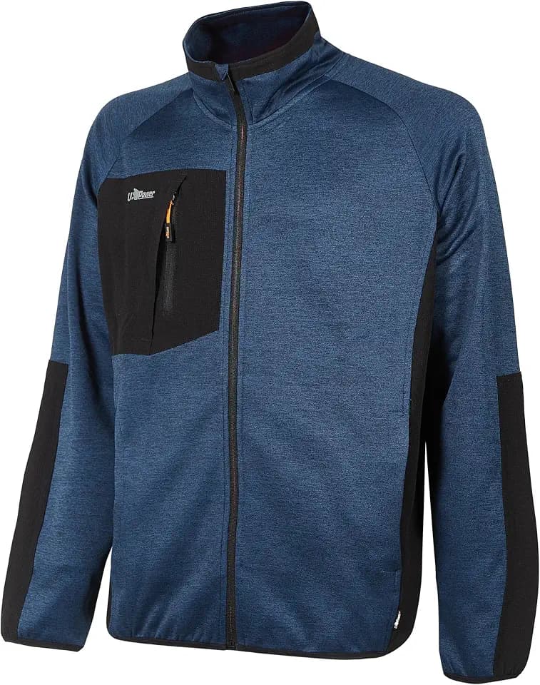 U Power Herren Felpa Da Lavoro Con Zip Poliestere Opaco, Tessuto Tasca Arbeitsjacke mit Reißverschluss Hull, 100% Polyester matt, Taschen-Stoff: 86% Nylon, 14% Spandex, Deep Blue, S