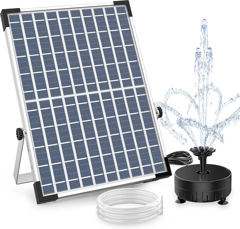 AISITIN 12W DIY Solar Springbrunnen, Solar Teichpumpe mit 2M Wasserleitung