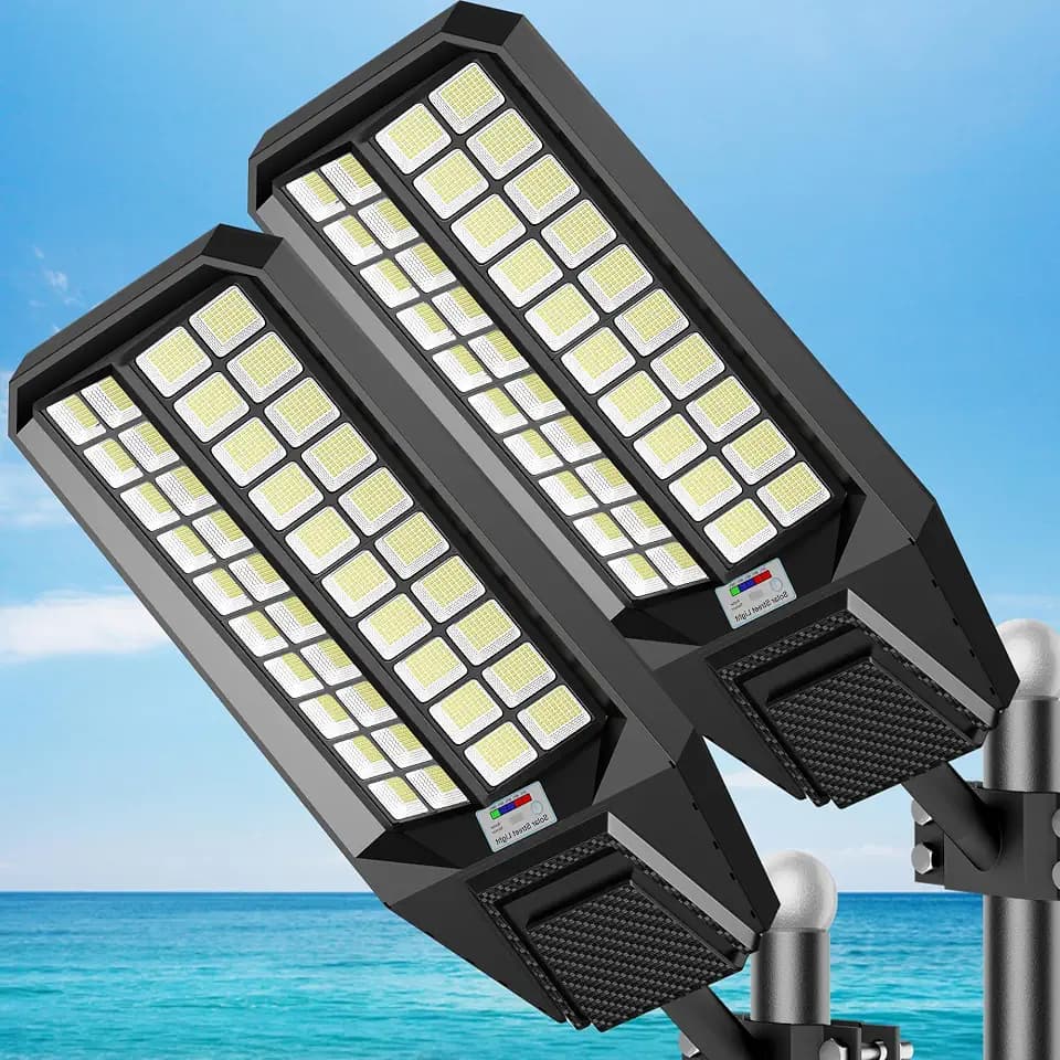 Solar Street Lights Outdoor Waterproof - Large 10000W Commercial Outdoor Solar Light Dusk to Down with Motion Sensor Remote Control LED Parking Lot Flood Lights for Yard Garden Walkway