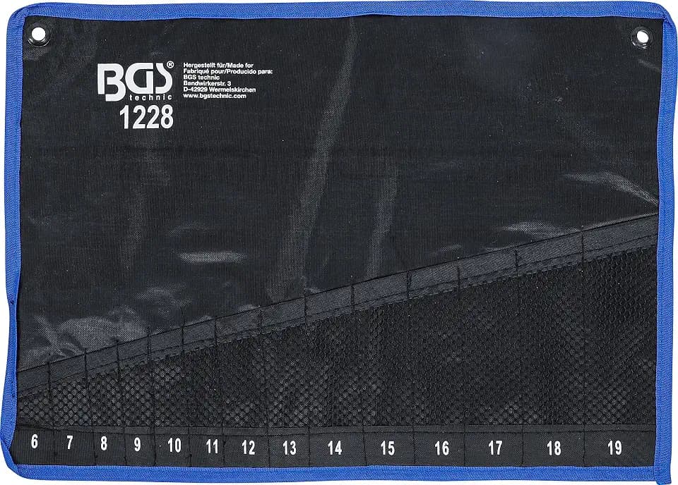 BGS 1228-LEER | Tetron-Leertasche für Art. 1228 | Für Maul-Ringschlüssel-Sortiment | zur Werkzeugaufbewahrung