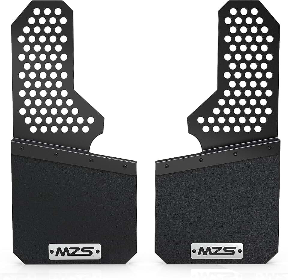 MZS Truck Mud Flaps Splash Guards Compatible with Pickup, Universal Offset No Drill Mudflaps Mudguards 12" Wide, Front or Rear, Pack of 2