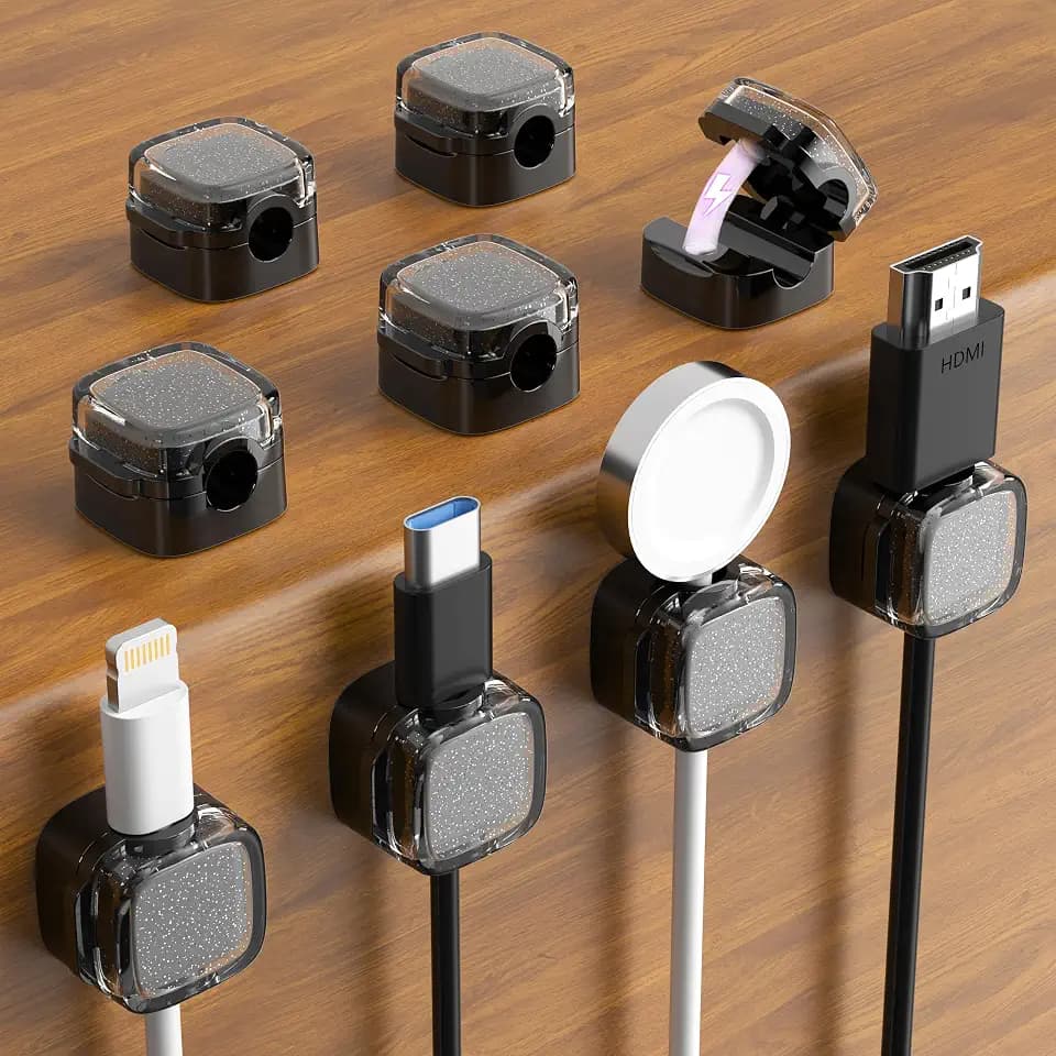 Glitter Magnetic Cable Clips, 2027 Cute Sparkly Charger Cord Holder