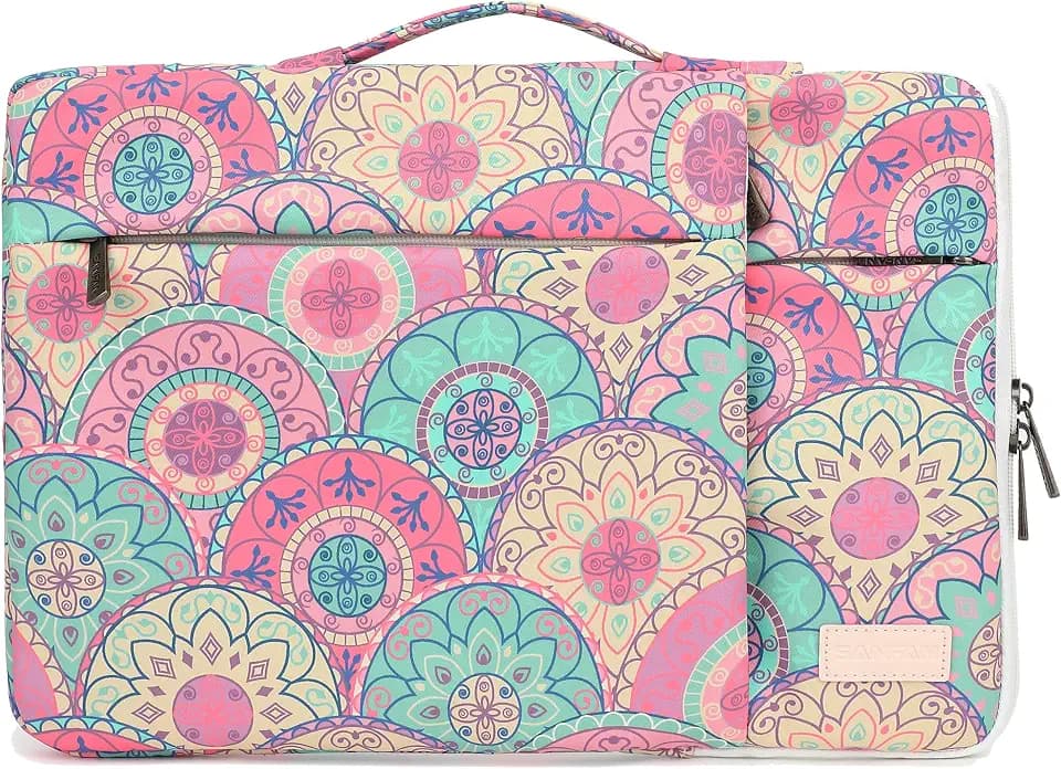 360° Protective 3 Pockets Laptop Sleeve Case Bag with Handle for MacBook Air 15 inch,MacBook Pro 16 inch and 15.6 inch Screen Laptop (Bandanna)