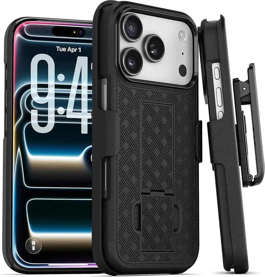 MOTIVE for iPhone 17 Pro Max Case with Belt Clip, Rigid, Kickstand | 6.9"