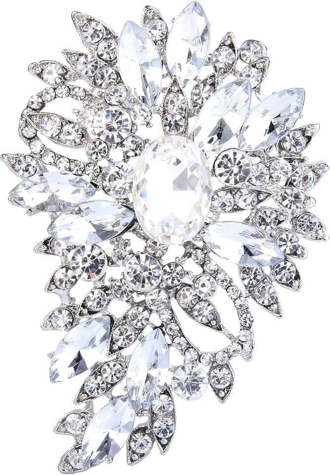 EVER FAITH Damen Marquise Österreichische Kristall Hochzeit Blume Blatt Bouquet Brosche