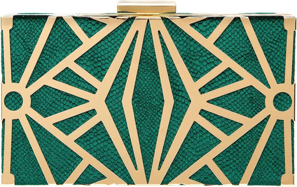 CARIEDO Velvet Evening Clutch Purse for Women Metal Frame Wedding Party Bag