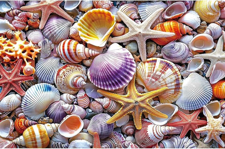 300 Pieces Puzzle for Adults Colorful Seashell and Starfish