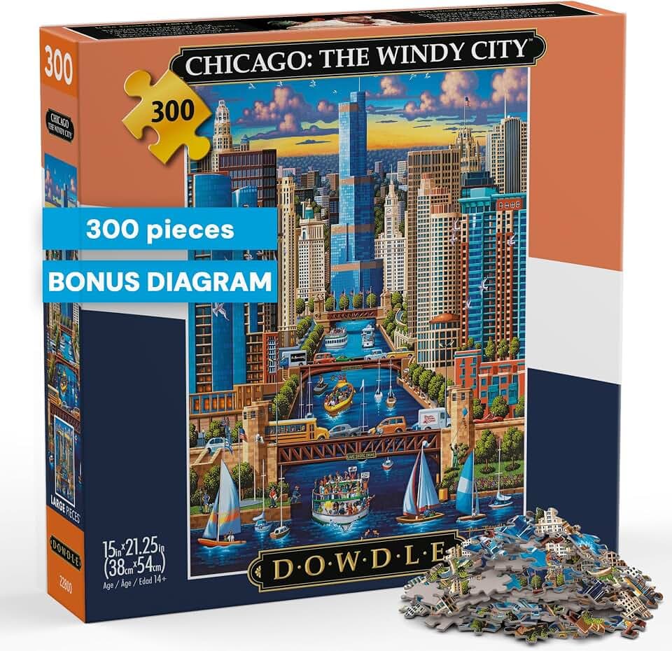 Buffalo Games Eric Dowdle Chicago the Windy City, 300 Piece Jigsaw Puzzle