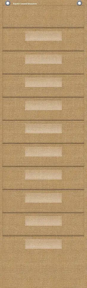 Teacher Created Resources Burlap 10 Pocket File Storage Pocket Chart (14" x 58") - 20840