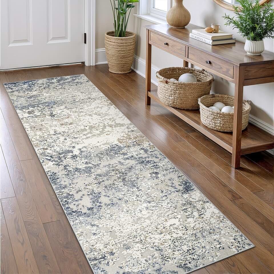 2'6"x8 Runner Rug Non Slip, Washable Runners for Hallways, Blue